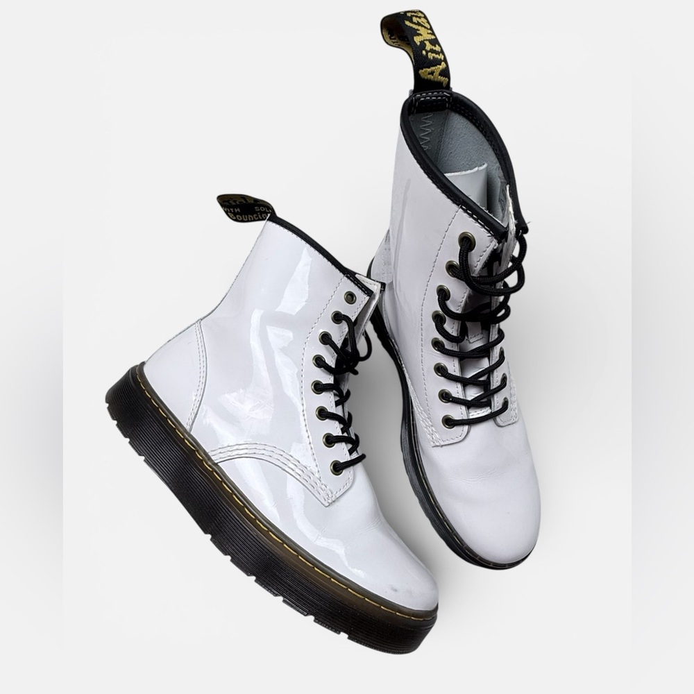 Dr. Martens Shiny White Combat Boots